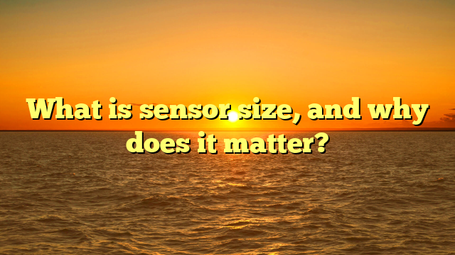 What is sensor size, and why does it matter? 